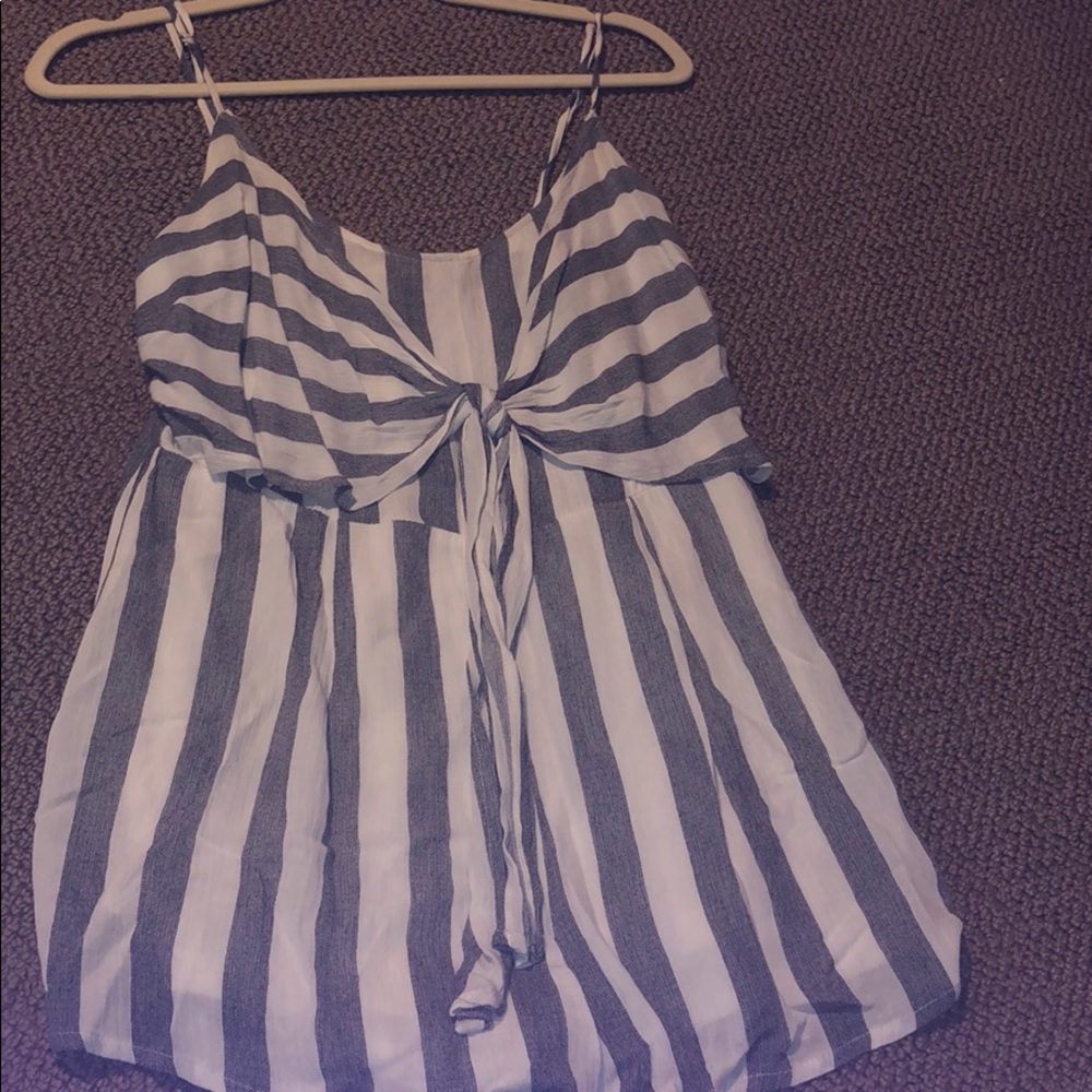 Blacck and white striped romper